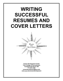 WRITING SUCCESSFUL RESUMES AND COVER LETTERS