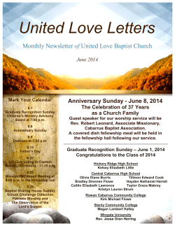 United Love Letters of Anniversary Sunday - June 8, 2014