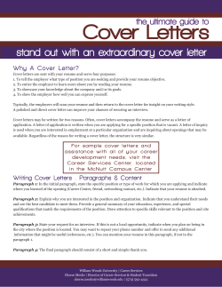Cover Letters stand out with an extraordinary cover letter