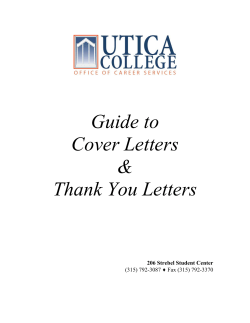 Guide to Cover Letters &amp;