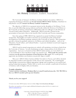 The University of Arizona’s Art History Graduate Student Association (AHGSA)... Second Annual AHGSA Silent Auction