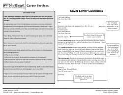 Career Services Cover Letter Guidelines