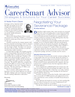 CareerSmart Advisor Negotiating Your Severance Package