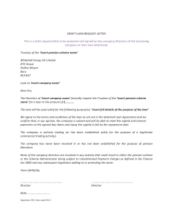 DRAFT LOAN REQUEST LETTER company on their own letterhead.
