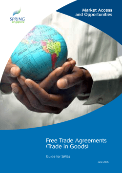 Free Trade Agreements (Trade in Goods) Market Access and Opportunities