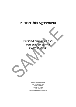 Partnership Agreement    Person/Company 1 and   Person/Company 2 