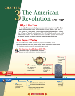The American Revolution 1754–1789 Why It Matters