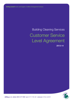 Customer Service Level Agreement Building Cleaning Services 2013-14