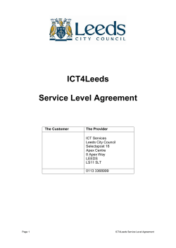 ICT4Leeds Service Level Agreement ICT Services