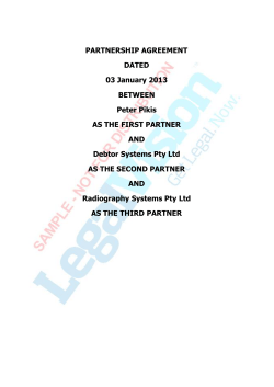 PARTNERSHIP AGREEMENT DATED 03 January 2013 BETWEEN