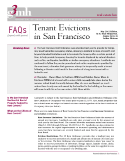 Tenant Evictions in San Francisco FAQs (frequently asked questions)
