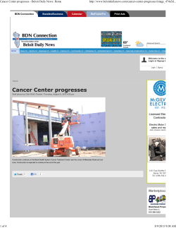 Cancer Center progresses - Beloit Daily News: Home
