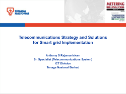 Telecommunications Strategy and Solutions for Smart grid Implementation  Anthony S Rajamanickam