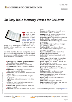 E 30 Easy Bible Memory Verses for Children
