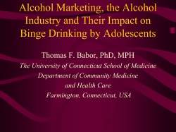Alcohol Marketing, the Alcohol Industry and Their Impact on