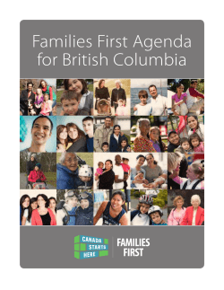 Families First Agenda for British Columbia
