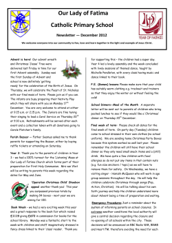 Our Lady of Fatima Catholic Primary School  Newsletter — December 2012