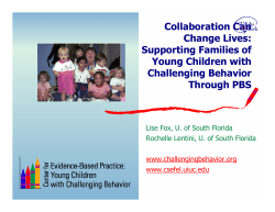 Collaboration Can Change Lives: Supporting Families of Young Children with