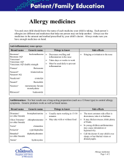 Allergy medicines