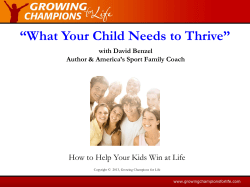 “What Your Child Needs to Thrive” with David Benzel
