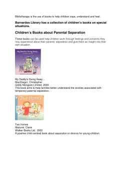 Children’s Books about Parental Separation situations.