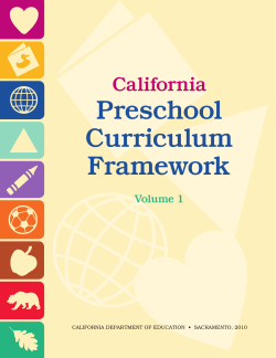 Preschool Curriculum Framework California