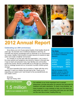 2012 Annual Report Celebrating our 20th anniversary