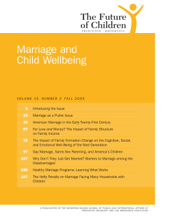 Marriage and Child Wellbeing The Future of Children