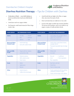 Diarrhea Nutrition Therapy —Tips for Children with Diarrhea Doernbecher Children’s Hospital