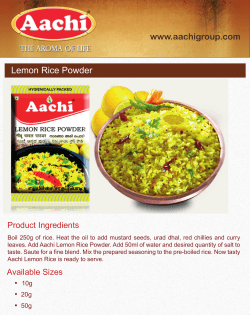 Lemon Rice Powder www.aachigroup.com Product Ingredients