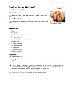 Cracker Barrel Meatloaf About This Recipe Ingredients