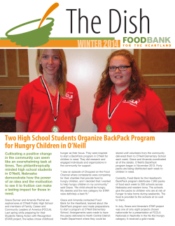 The Dish winter 2014 Two High School Students Organize BackPack Program