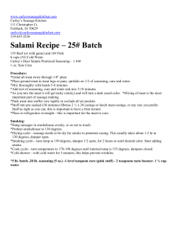 Salami Recipe – 25# Batch