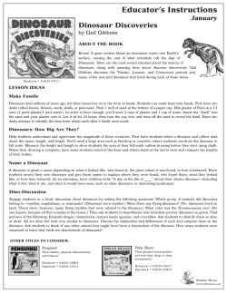 Educator’s Instructions Dinosaur Discoveries January by Gail Gibbons