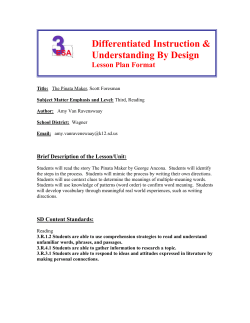 Differentiated Instruction &amp; Understanding By Design  Lesson Plan Format