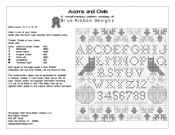Acorns and Owls A complimentary pattern courtesy of: Blue Ribbon Designs