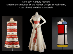 Early 20 Century Fashion: Coco Chanel, and Elsa Schiaparelli