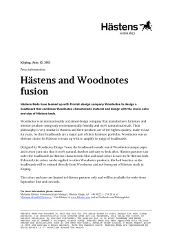 Hästens and Woodnotes fusion  Press information