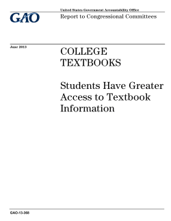 COLLEGE TEXTBOOKS  Students Have Greater