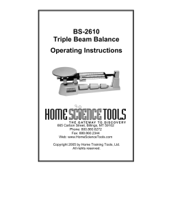 BS-2610 Triple Beam Balance Operating Instructions