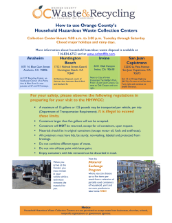 How to use Orange County’s Household Hazardous Waste Collection Centers