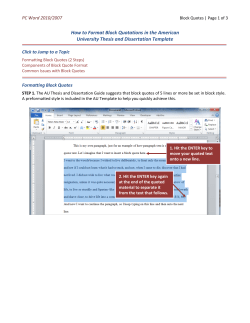 How to Format Block Quotations in the American  PC Word 2010/2007