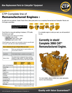 CTP Complete line of Remanufactured Engines : New Replacement Parts for Caterpillar Equipment