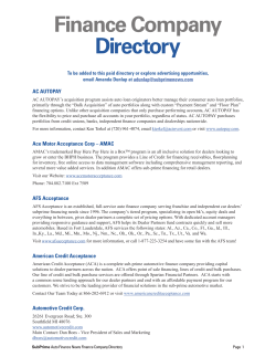 Finance Company Directory AC AUTOPAY