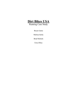 Dirt Bikes USA Running Case Study  Bryan Gaine