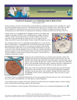 ClayPaws® Keepsakes are Comforting Links to Beloved Pets Laurel Lagoni, M.S.