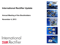 International Rectifier Update Annual Meeting of the Stockholders  November 4, 2013