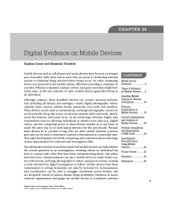 Digital Evidence on Mobile Devices CONTENTS