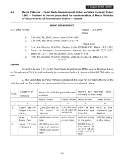 6.1 Motor Vehicles – Tamil Nadu Departmental Motor Vehicles Disposal Rules,