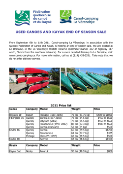 USED CANOES AND KAYAK END OF SEASON SALE